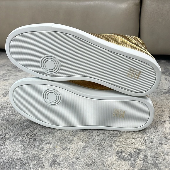 NIB Zadig & Voltaire High Flash Vintage Metal Perforated Stars Sneakers Gold 41 - Picture 14 of 16